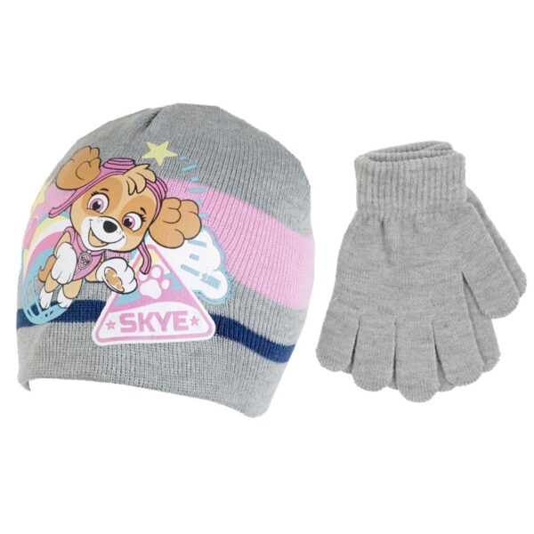 Комплект шапка и ръкавици PAW PATROL за момиче сиви